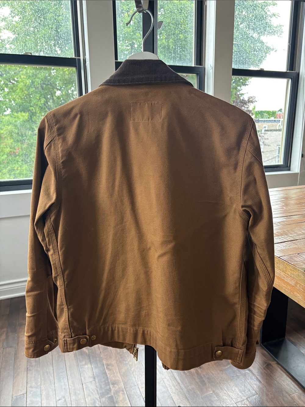Carhartt Brown Duck Field Jacket with Dark Corduroy Collar - Picture 2 of 4